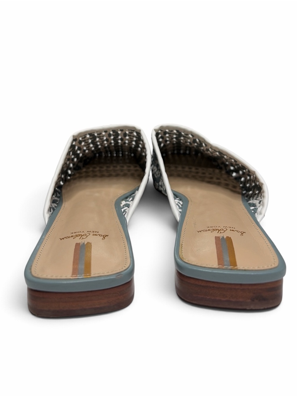 Sam Edelman Leona Gray & White Woven Slide Mules Size 9.5 - Picture 6 of 15